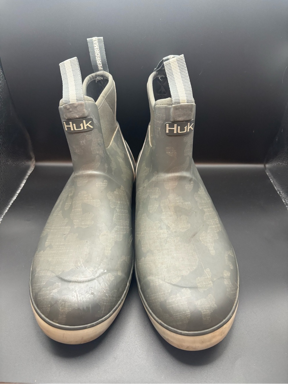 Huk Men’s Olive Camo Slip-On Waterproof Boots